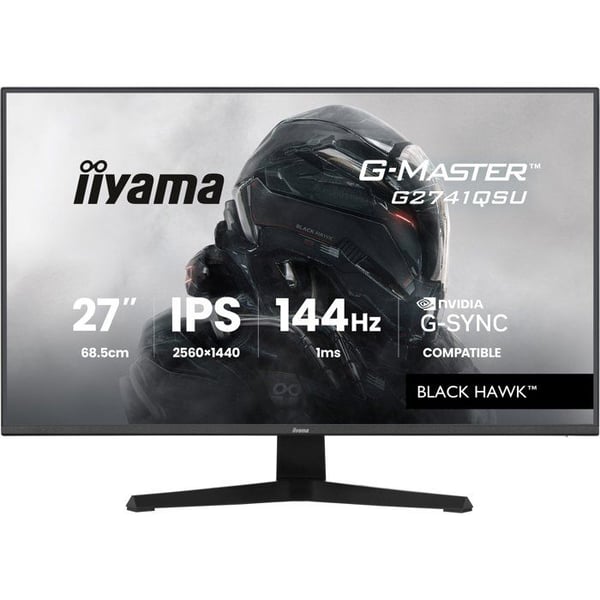 Spel-PC-skärm - IIYAMA - 27" - QHD - 144Hz - IPS-panel - 1ms - G-Master Black Hawk G2741QSU-B1