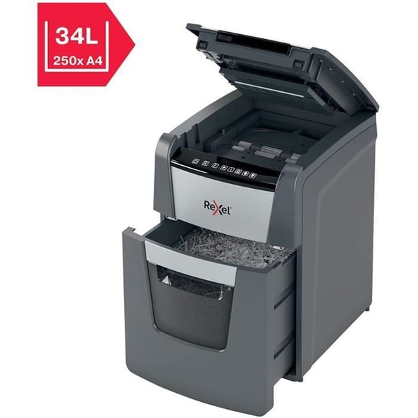 Dokumentförstörare - REXEL - Auto+ 100X - Korsklipp - Säkerhet P4 - 100 ark max