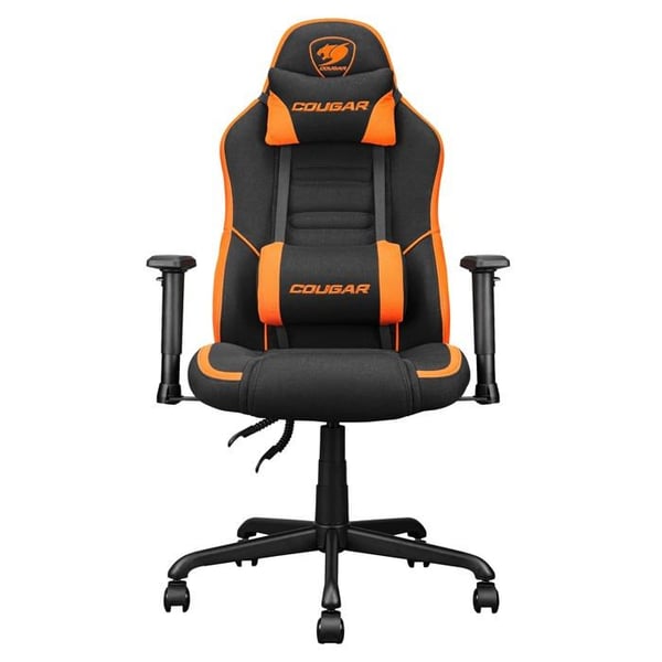 Fåtölj - COUGAR - Fusion - Svart och Orange - Tjock stoppning - Höjdjusterbar