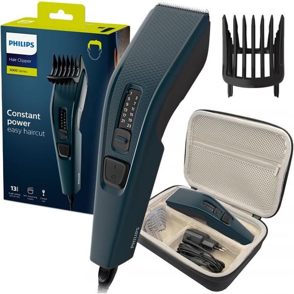 Hårklippare - Philips - HC3505 15 - Inoxblad - 13 klipphöjder - Trim n Flow-teknologi - Med fodral