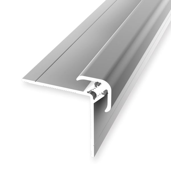 Väggprofil 34 x 34 x 2600 mm H inramning 3 - 5 mm Klämd utvändig vinkel i aluminium Slät Küberit Silver
