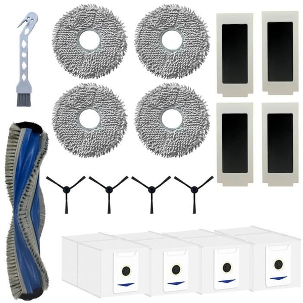 Pack tillbehör för Ecovacs Deebot T30 Omni/T30 Pro Omni - Filter/Påse/Duk/Sidoborste/Extraktionsrulle Phonillico®
