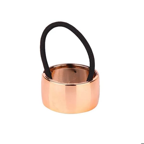 Justerbart Hårband i Elastisk Satin, Rent, Roséguld Svart / Guld