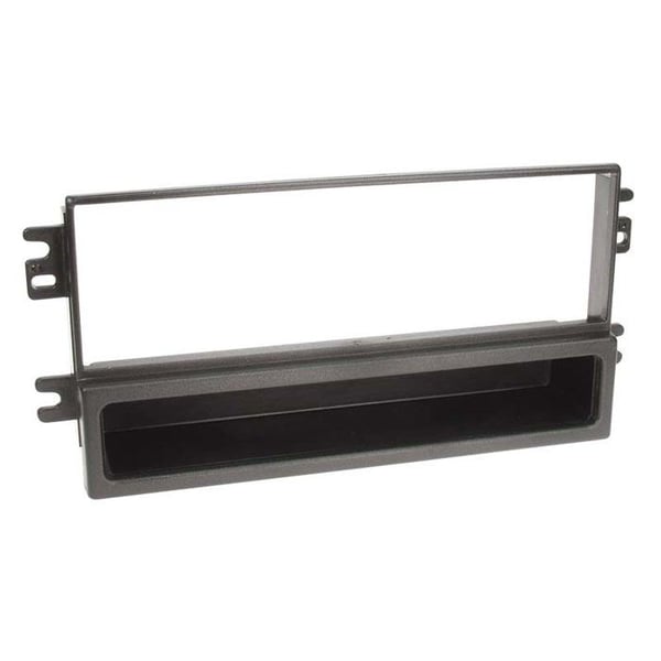 1-DIN frontadapter med förvaringsfack kompatibel med KIA Carnival 2001 > svart