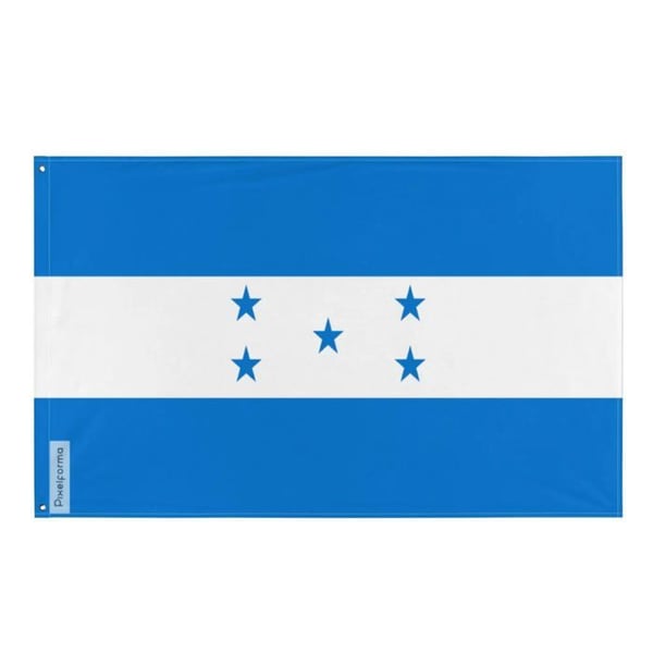 Honduras flagga – 90 x 150 cm – Hållbar polyester – 2 metallöglor – Inomhus / Utomhus – Pixelforma