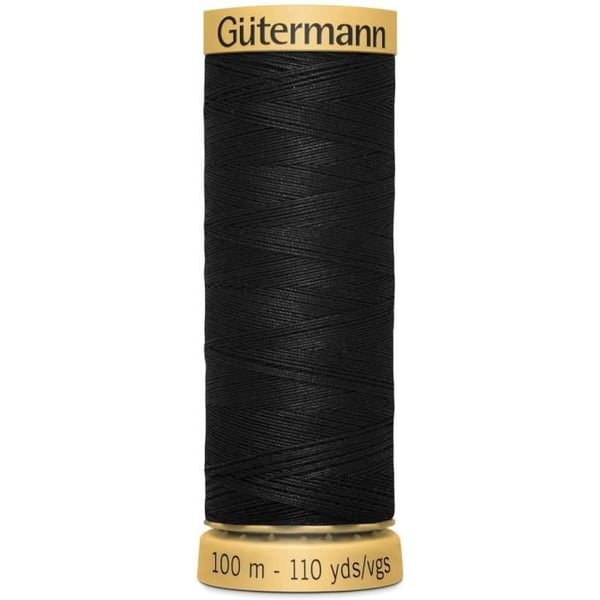 Sytråd - GÜTERMANN - 100m - 100% bomull - Svart - n°5201