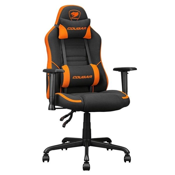 Fåtölj - COUGAR - Fusion - Svart och Orange - Tjock stoppning - Höjdjusterbar