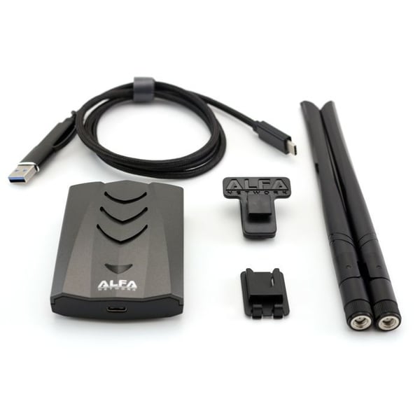 USB-adapter - ALFA - AWUS036ACH v.2 - Wi-Fi AC1200 - Dubbelband - Avtagbara antenner