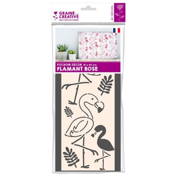 Graine Créative - Dekorativ schablon 15x40 cm Flamingo