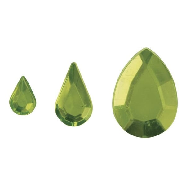 Acrylstrassdroppar - RAYHER - Ljusgrön - 6mm, 10mm, 14mm - 310 bitar