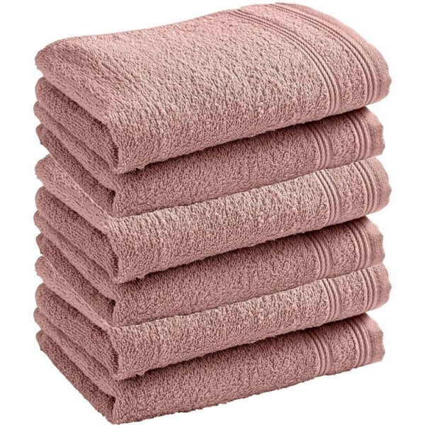 Set med 6 "Spa" frotté gästhanddukar 30 x 50 cm / 400 gr/m² - "Spa" Old Rose