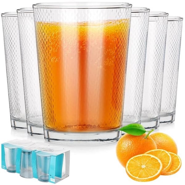 Dricksglas - Utmärkt hushållsartikel - 425 ml - Set om 6 - Tjockt transparent glas - Klassisk design