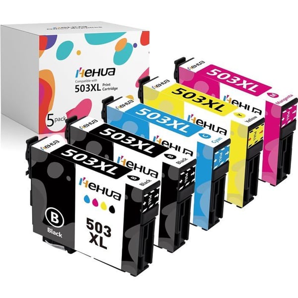 TRAHOO-Hehua 503XL Multipack Kompatibel Bläckpatron för Epson 503 XL Bläckpatroner för Epson Expression H[J807]