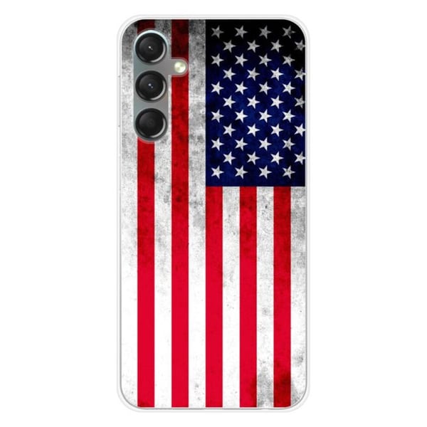 Siliconfodral - Kompatibel med Samsung Galaxy A24 4G - design med USA:s flagga