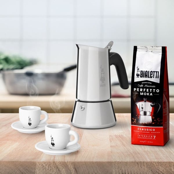 Moka-kande - Bialetti - New Venus - Rustfrit stål 18/10 - 2 Tasse - Sølv