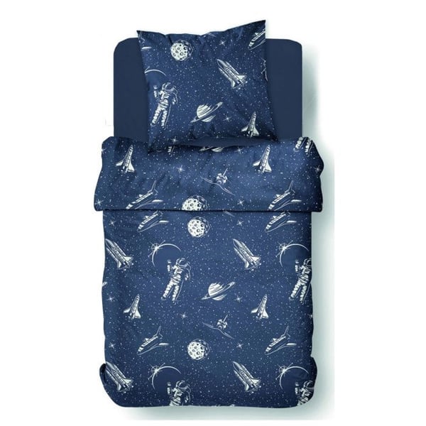 Sängkläder 140 x 200 "Happy Moon" Vändbar 100% Bomull / 57 Trådar/cm² - -