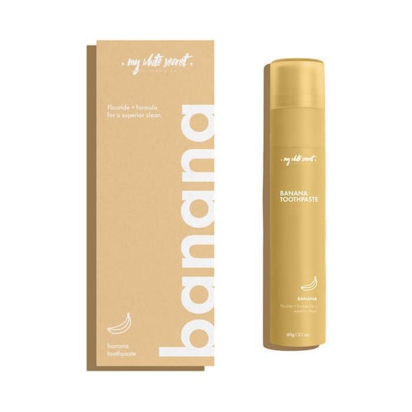 Tandkräm - MIN VITA HEMLIGHET - Banan - 60 ml - Fluor+ - Komplett skydd