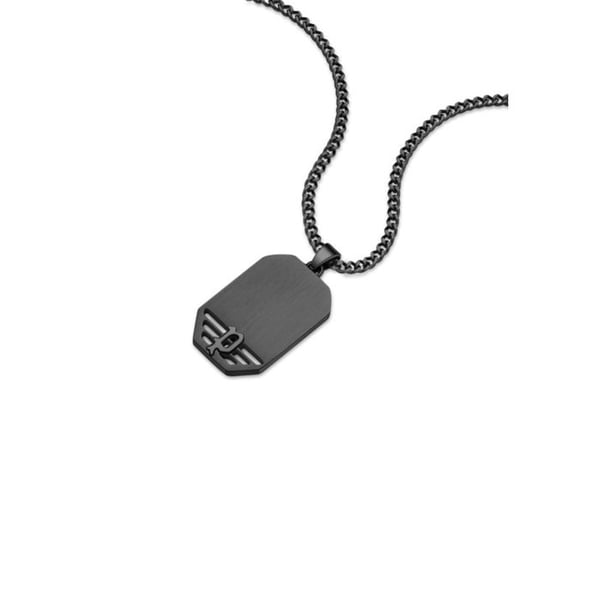 Collier - POLIS - Motiv - Svart - Metall - Hänge Plakett