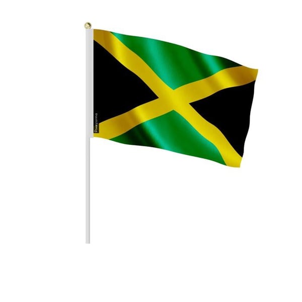 Mini-flaggor – Jamaica – 14 x 21 cm – Att Hålla i Hand – Polyester - 50 stycken – Pixelforma