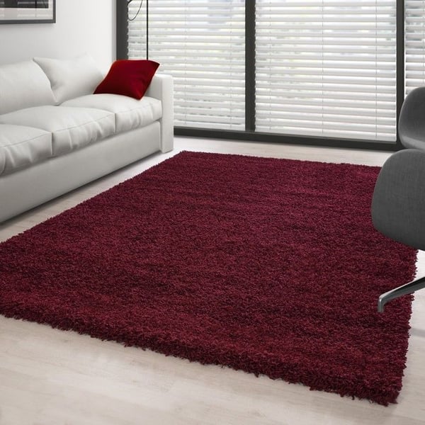 Shaggy Mat - Ayyildiz - Röd - 200x290 cm - 30 mm höjd på lugg - Inomhus