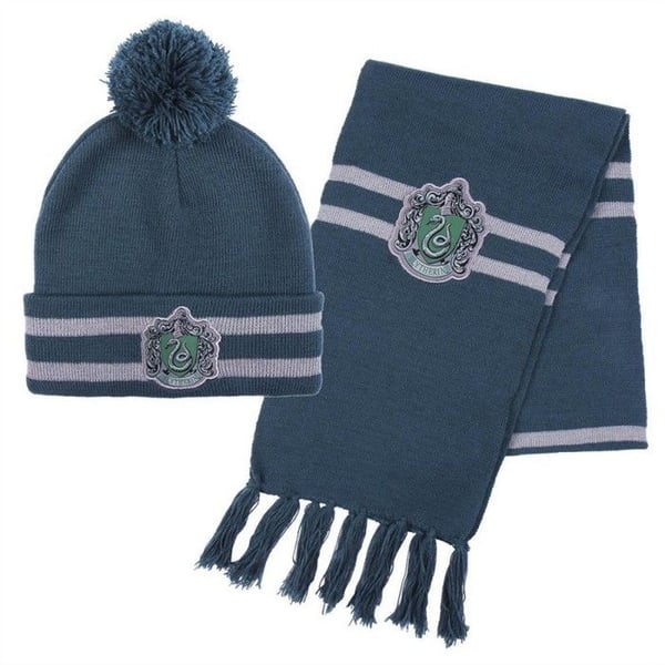 Set Hiver Harry Potter - Scarf och Pomponmössa - SERPENTARD