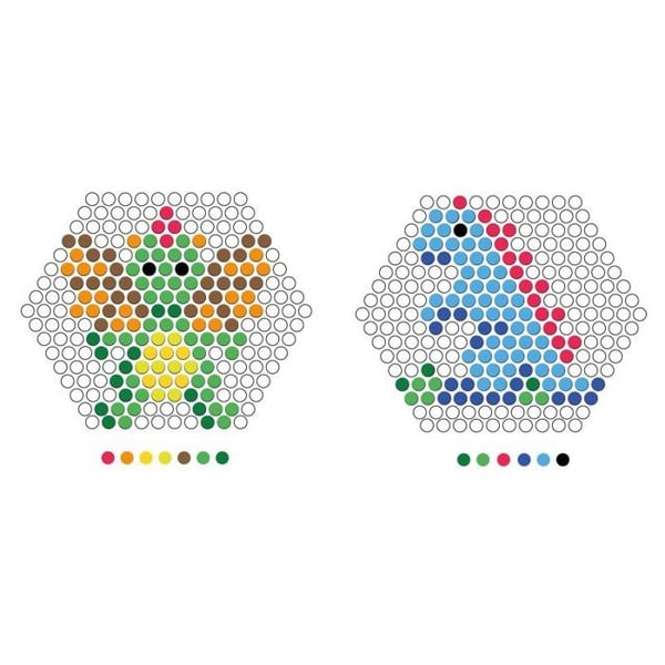 Skaparkit - Färgglad - Drak och Dinosaurie - 1 hexagonal platta - 10,50 cm - Blandat
