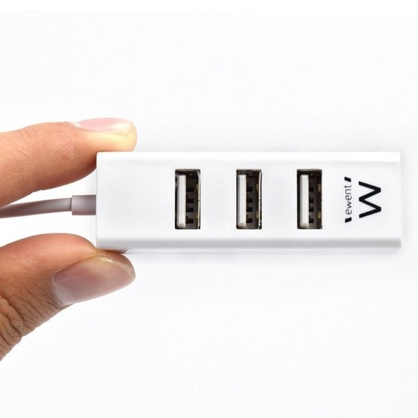USB-hubb - Ewent - EW1122 - 4 portar - USB 2.0 - Plug and Play - Vit