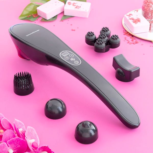Handmassageapparat - INNOVAGOODS - Masfin - 5 utbytbara huvuden - 12 lägen - 10 intensitetsnivåer