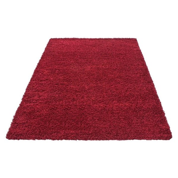 Shaggy Mat - Ayyildiz - Röd - 200x290 cm - 30 mm höjd på lugg - Inomhus