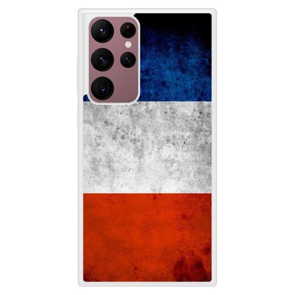 Reinforced silicone skal med tryck kompatibel med Samsung Galaxy S22 Ultra Frankrikes flagga