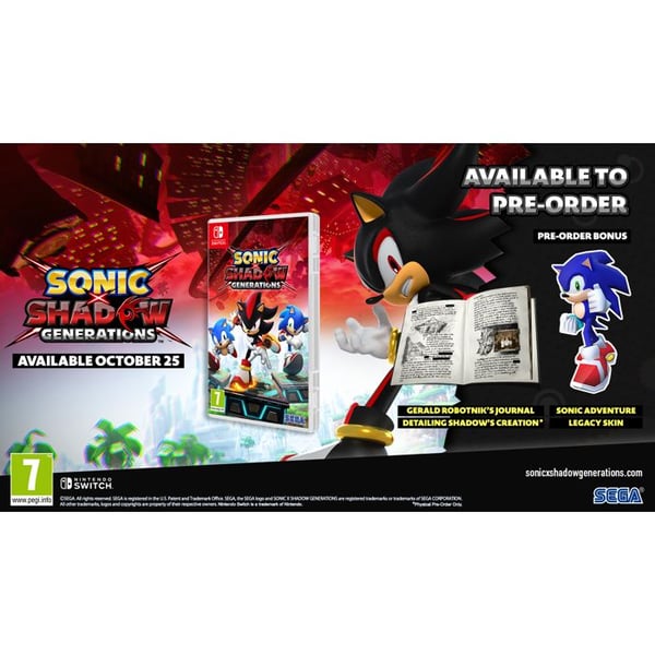 Videospel - SEGA - SONIC X SHADOW GENERATIONS - Nintendo Switch - 1 Spelare - Plattform Videospel - SEGA - SONIC X SHADOW GENERATIONS - Nintendo Switch - 1 Spelare - Plattform