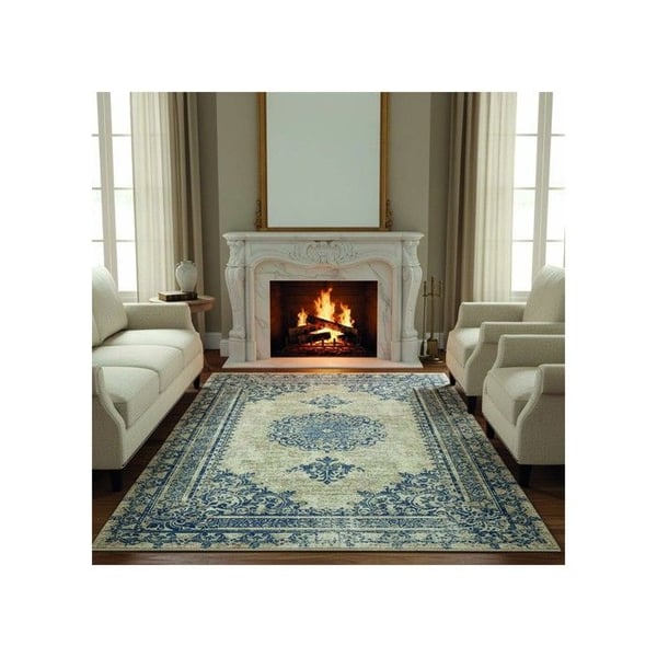 Melis Home Tapis kilim i chenille Blå 80 x 150 cm vintage elegant och, digitaltryck, tvättbar, halkfri, 9 Melis Home Tapis kilim i chenille Blå 80 x 150 cm vintage elegant och, digitaltryck, tvättbar, halkfri, 9