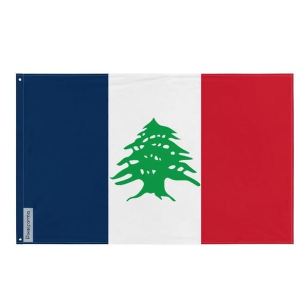 Franska Libanons flagga under mandat – 128 x 192 cm – Polyester – Metallöglor – Hållbar