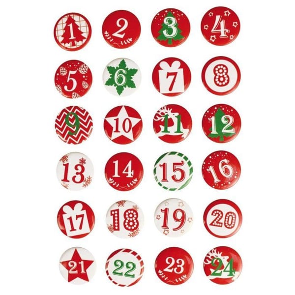 MégaCréa DIY - Badges för Röd och vit Adventskalender