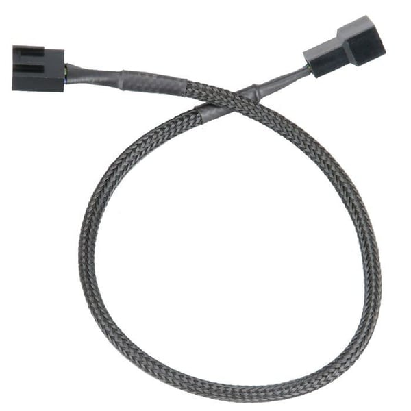 Forlængerledning til ventilator - AKASA - AK-CBFA01-KT04 - 4 stik - 300 mm - Sort