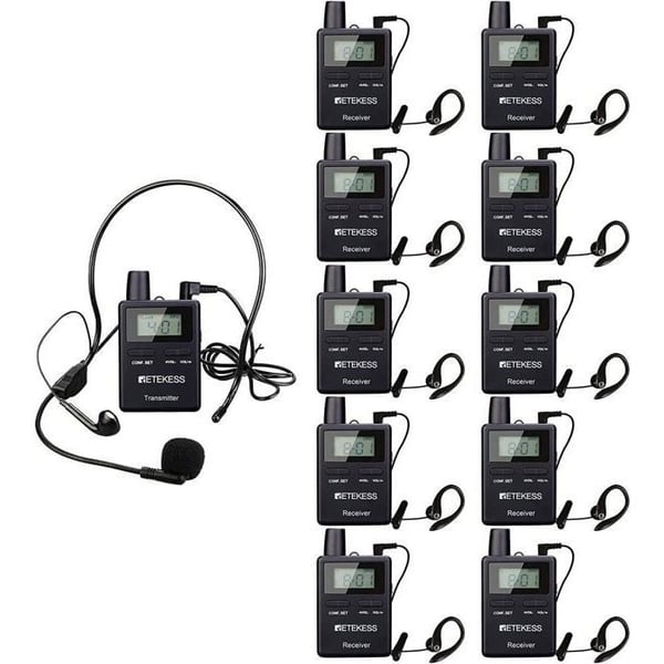 Retecess TT109 Wireless Tour Guide System, Bluetooth-högtalare, 180M översättningssystem för fabrik, resor, universitet