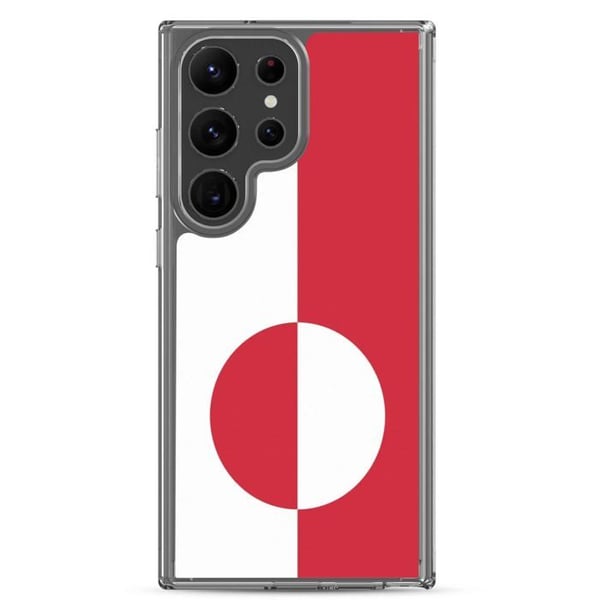 Mobilskal – Grönlands flagga – Kompatibel med Samsung Galaxy S24 – Mjuk ficka – Slitstark och stöttålig – Pixelforma