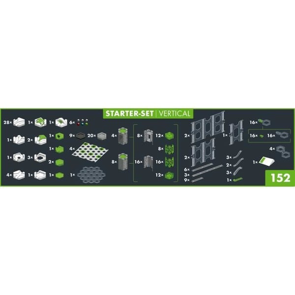 GraviTrax PRO Starter Set Vertikal, 152 delar - Marmorbana, Marmorbana att bygga, från 8 år och uppåt, 22426, Ravensburger