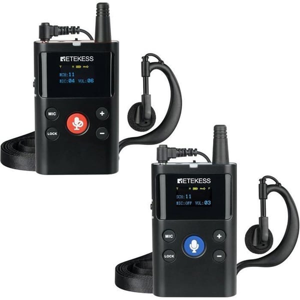 Retecess TT126 Tour Guide System, Bluetooth-högtalare, 280 m tvåvägs trådlöst Tour Guide System, för ridträning