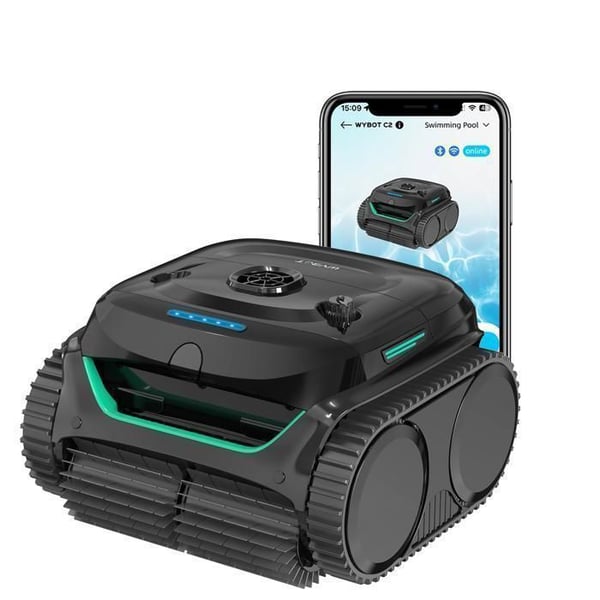 Trådlös Poolrobot Wybot C2 - Dubbel Ultra-Fin Filtrering - Långtidsbatteri - Smartphone App