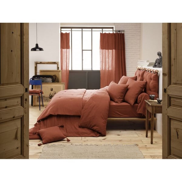 Duvetöverdrag "Gaïa" alla storlekar "Gaze de Coton" Effekten av fjäril - Gaia Terracotta - Duvetöverdrag 280 x 240 cm