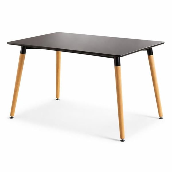Bordsskåp i skandinaviskt stil 120x80cm svart skiva och ben i massivt trä