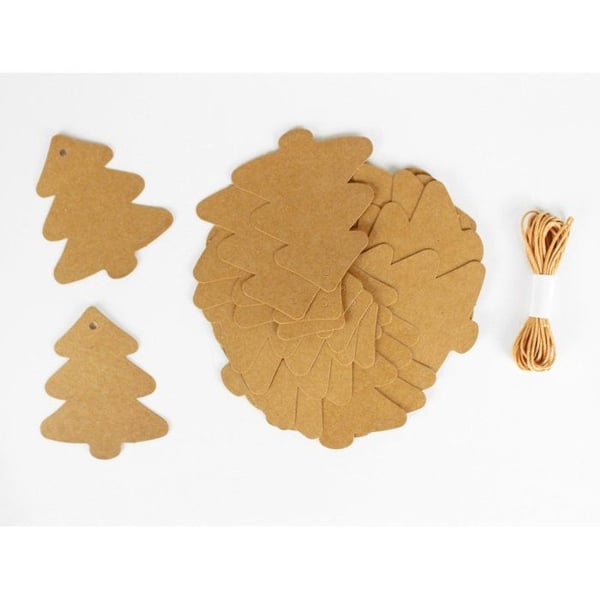MégaCréa DIY - Etikett Tags Kraft gran 20 stycken