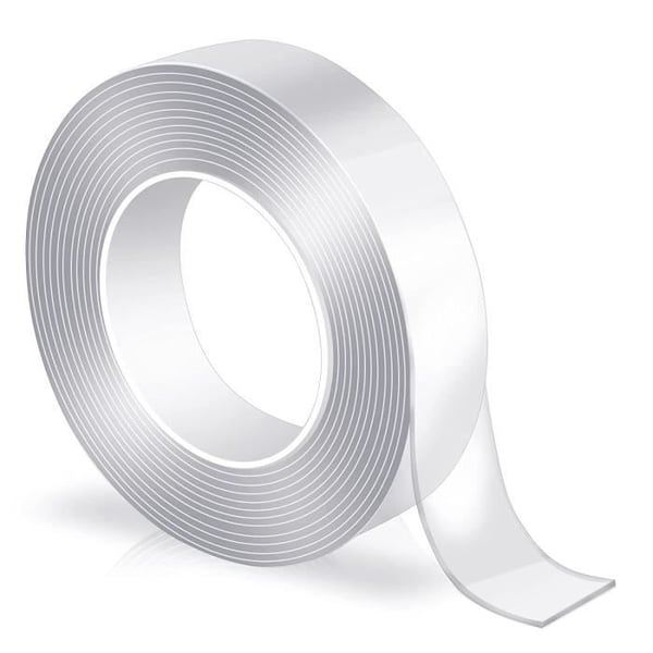 Dubbelhäftande tejp - Dubbelhäftande - Extra stark - Återanvändbar - Tvättbar - 3m x 2,3cm