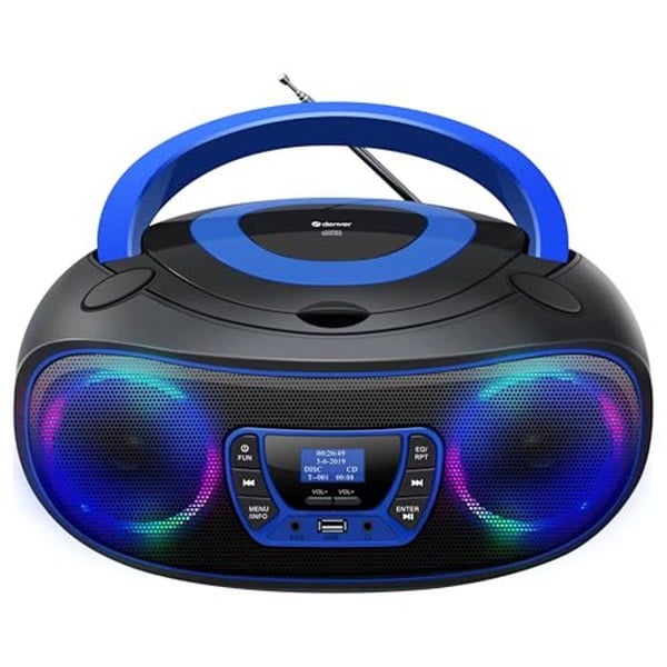 Personlig CD-spelare - Denver - TDB-212BU - Bluetooth - Stereo - Retro Design Blå Personlig CD-spelare - Denver - TDB-212BU - Bluetooth - Stereo - Retro Design Blå