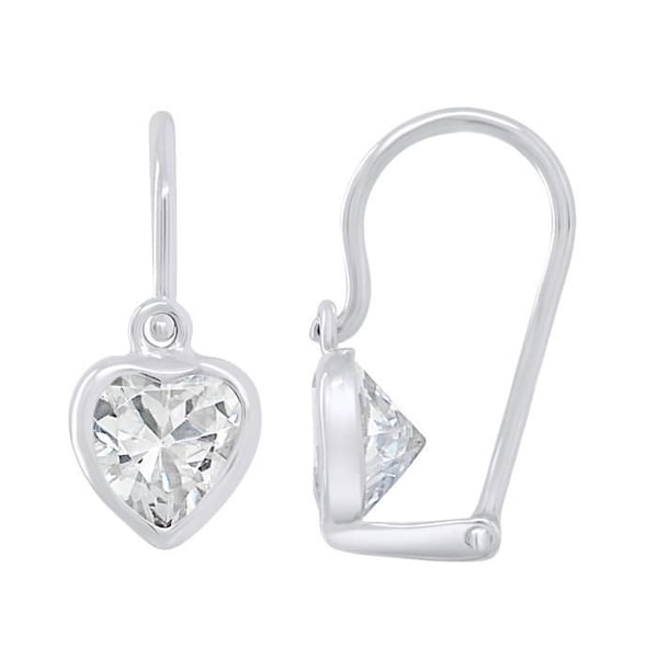 Örhängen - LÉA & ARTHUR - Hjärta - 925 silver - Zirkoniumoxid - Trasigt system