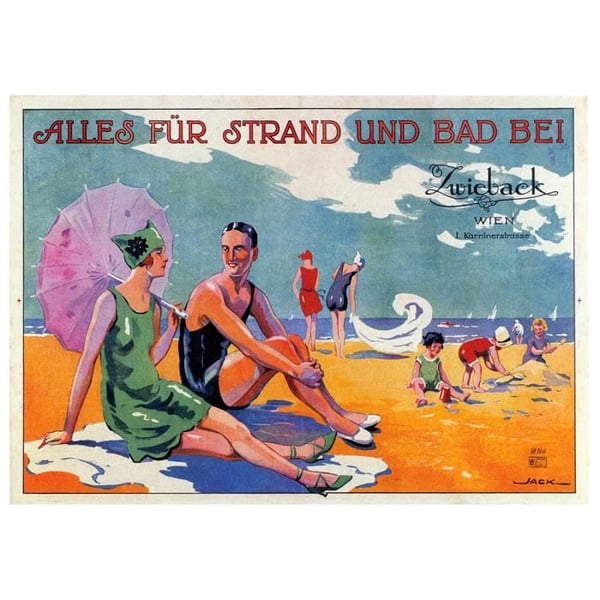 Legendarte - Vintage turistaffisch Zwieback - Österrike - Målning, Canvastryck cm. 50x70