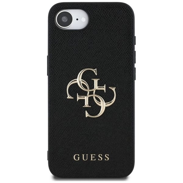 Coque Guess Hardcase 4G Grained Big Logo til iPhone 16e - Sort