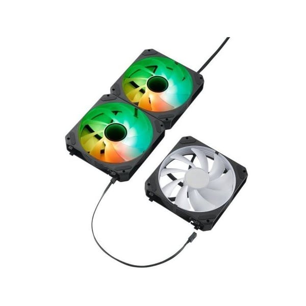 Abysm Arclight 2.0 ARGB Fläkt 120mm PWM med Serienkoppling Svart Pack 3 Enheter