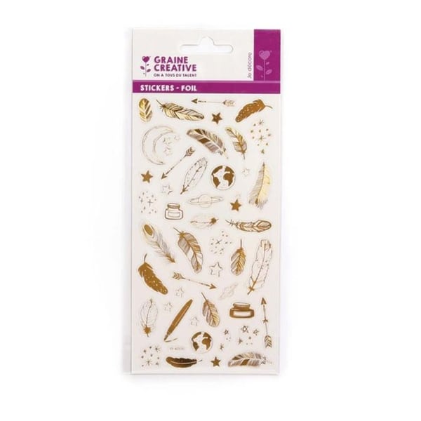1 PLANCHE STICKERS TRANSPARENT FOIL ELLER FJÄDRAR